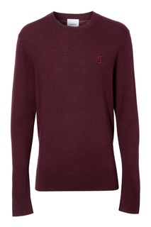 Бордовый пуловер с логотипом Burberry