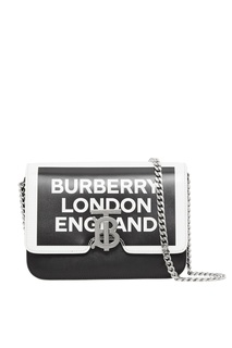 Черно-белая кожаная сумка Burberry