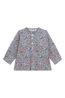 Серо-голубая рубашка на пуговицах Bonpoint