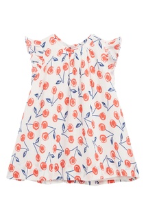 Расклешенное платье с вишнями Bonpoint