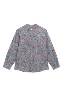 Голубая рубашка с принтом Bonpoint