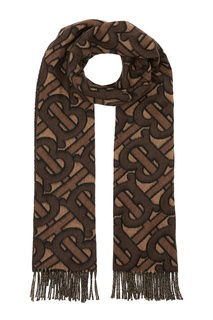 Темно-коричневый шарф с монограммой Burberry