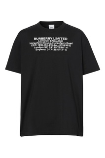 Черная футболка с надписями Burberry