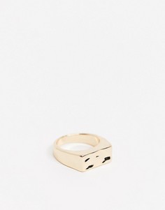 Золотистое кольцо-печатка Weekday Jessica-Золотой