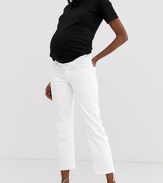 Белые джинсы прямого кроя со вставками для растущего живота ASOS DESIGN Maternity Florence-Белый