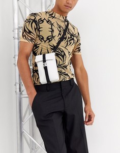 Белая сумка из искусственной кожи через плечо с пряжкой ASOS DESIGN-Белый