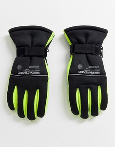 Черные перчатки с неоновыми вставками ASOS DESIGN-Черный