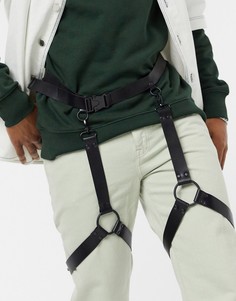 Черный бандаж из искусственной кожи ASOS DESIGN