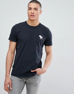 Черная футболка с круглым вырезом Abercrombie & Fitch-Черный