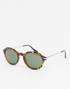 Круглые солнцезащитные очки в черепаховой оправе Esprit-Коричневый
