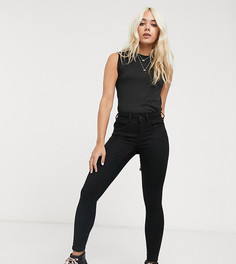 Черные моделирующие джинсы с завышенной талией Noisy May Petite-Черный цвет
