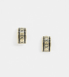 Серебряные серьги-кольца с римскими цифрами DesignB-Серебряный