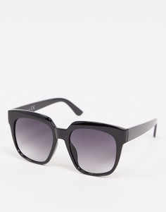 Черные солнцезащитные очки в массивной оправе Topshop-Коричневый цвет