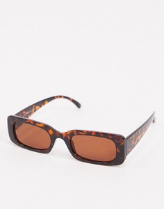 Солнцезащитные очки в прямоугольной черепаховой оправе New Look-Коричневый