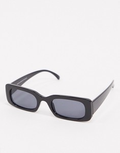 Солнцезащитные очки в черной прямоугольной оправе New Look-Черный