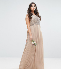 Платье макси с плиссированной юбкой Maya Plus-Розовый