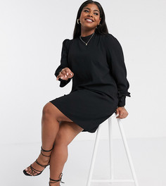 Черное платье А-силуэта с завязками на рукавах Vero Moda Curve-Черный