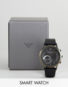Гибридные смарт-часы 43 мм с черным кожаным ремешком Emporio Armani Connected ART3021-Черный
