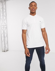 Белая обтягивающая футболка-поло Threadbare-Белый