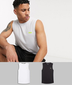 Набор из 2 спортивных футболок без рукавов ASOS 4505 - СКИДКА-Мульти