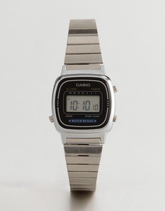 Серебристые наручные цифровые часы Casio LA670WEA-1EF-Серебряный