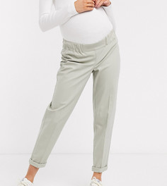 Шалфейно-зеленые брюки чиносы ASOS DESIGN Maternity-Зеленый