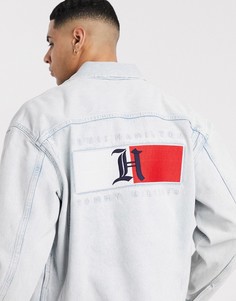 Джинсовая куртка цвета светлого индиго Tommy Hilfiger x Lewis Hamilton-Синий
