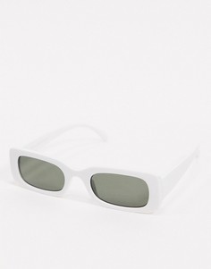 Солнцезащитные очки в белой прямоугольной оправе New Look-Белый