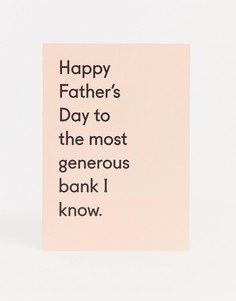 Открытка на День отца с надписью "generous bank" Ohh Deer-Мульти