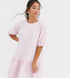 Розовое свободное фактурное платье ASOS DESIGN Petite-Розовый