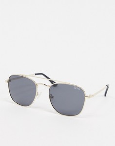 Золотистые солнцезащитные очки-авиаторы Quay Australia Helios-Черный