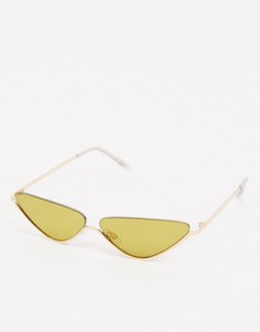 Солнцезащитные очки "кошачий глаз" с зелеными стеклами Topshop-Зеленый