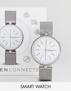 Серебристые смарт-часы с сетчатым браслетом Skagen Connected SKT1400 Signatur-Серебряный