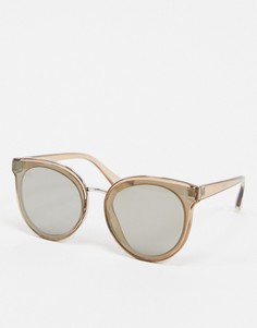 Коричневые круглые солнцезащитные очки Jeepers Peepers-Коричневый цвет