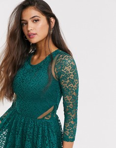 Зеленое кружевное платье Abercrombie & Fitch-Зеленый