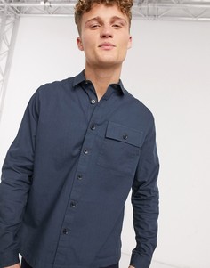 Темно-синяя рубашка-куртка из ткани рипстоп New Look-Темно-синий