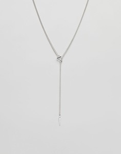Серебристое ожерелье-цепочка с подвесками геометрической формы ASOS DESIGN-Серебряный