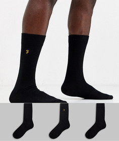 3 пары носков с вышивкой Farah-Черный