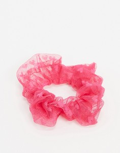 Розовая сетчатая резинка для волос Pieces-Розовый