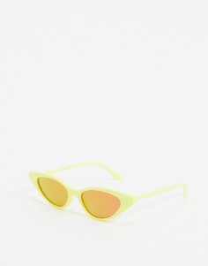 Желтые солнцезащитные очки "кошачий глаз" с зеркальными стеклами ASOS DESIGN-Желтый
