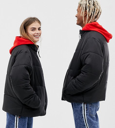 Черная дутая куртка COLLUSION Unisex-Черный