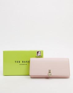 Розовый кошелек с клапаном и отделкой в виде замка Ted Baker