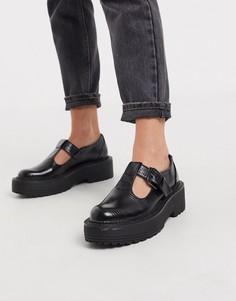 Черные туфли на платформе Bershka-Черный