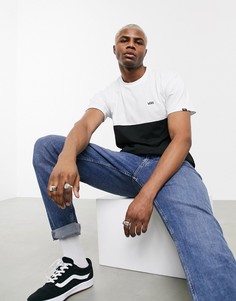 Черно-белая футболка в стиле колор блок Vans-Черный