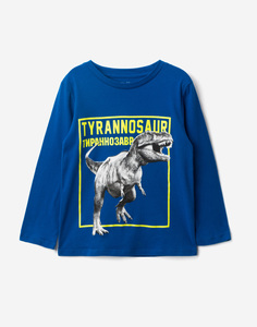 Синий лонгслив с динозавром для мальчика Gloria Jeans