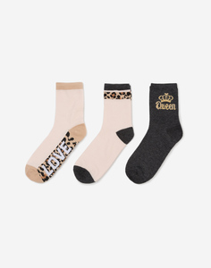 Носки с принтами для девочки 3 пары Gloria Jeans