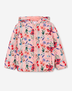 Розовая куртка с цветами для девочки Gloria Jeans