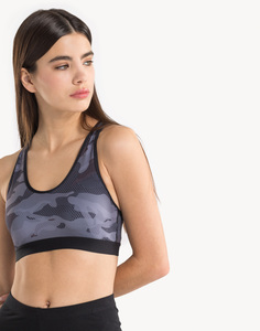 Спортивный топ с камуфляжным принтом Gloria Jeans