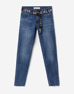 Зауженные джинсы с поясом Gloria Jeans