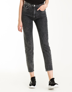 Серые джинсы с высокой талией Gloria Jeans